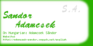 sandor adamcsek business card